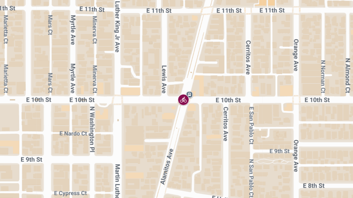 Injury Collision Involving Bicyclist at E 10th St & Alamitos Ave