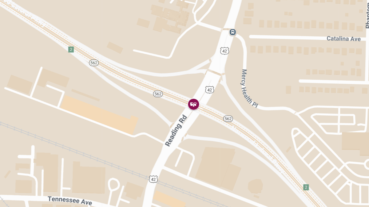 Injury Collision Involving Sedan and Pickup Near Reading Rd and Route 562