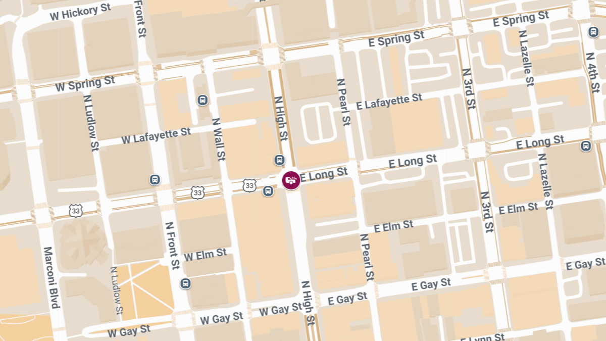 Injury Collision Reported at E Long St & N High St
