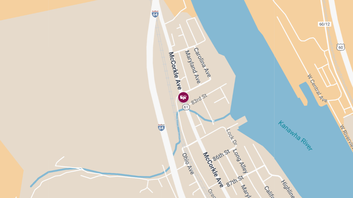 Injury Collision Reported on 8505 MacCorkle Ave SE