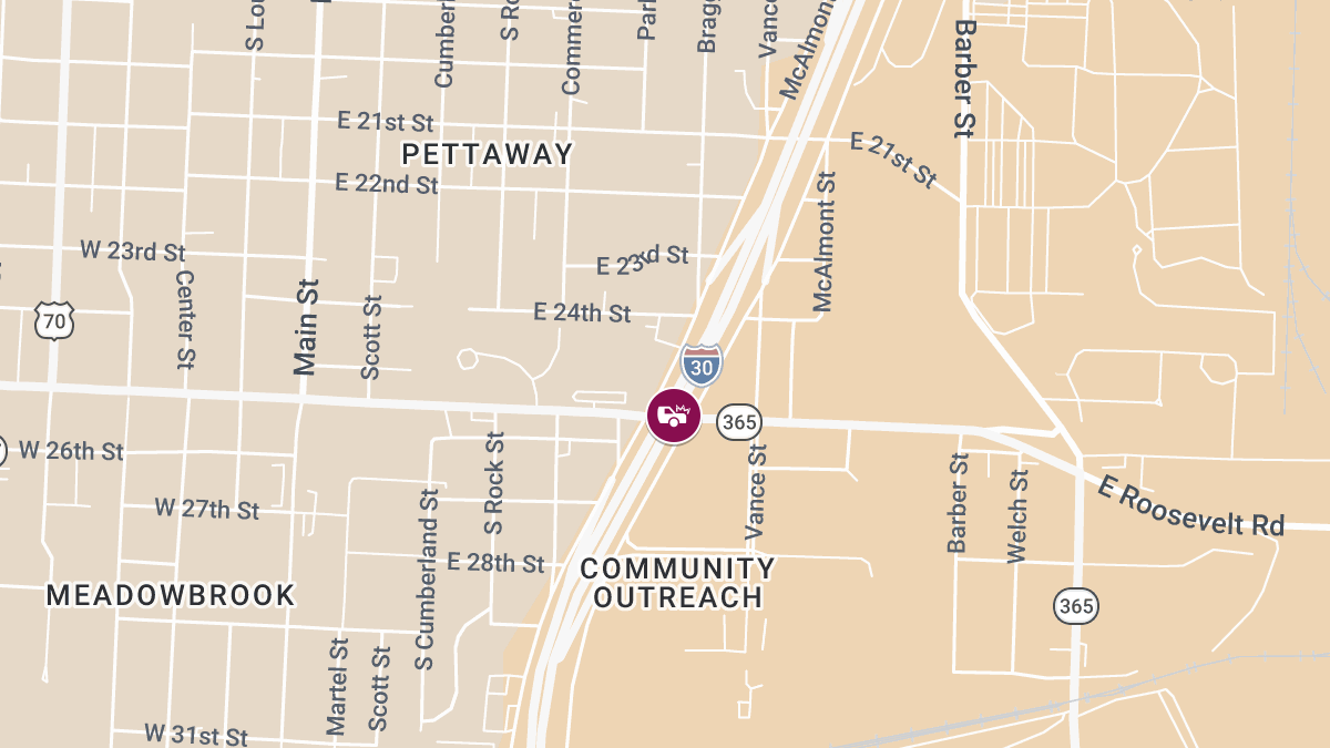 Injury Collision Reported on I-30 Westbound at Roosevelt Exit