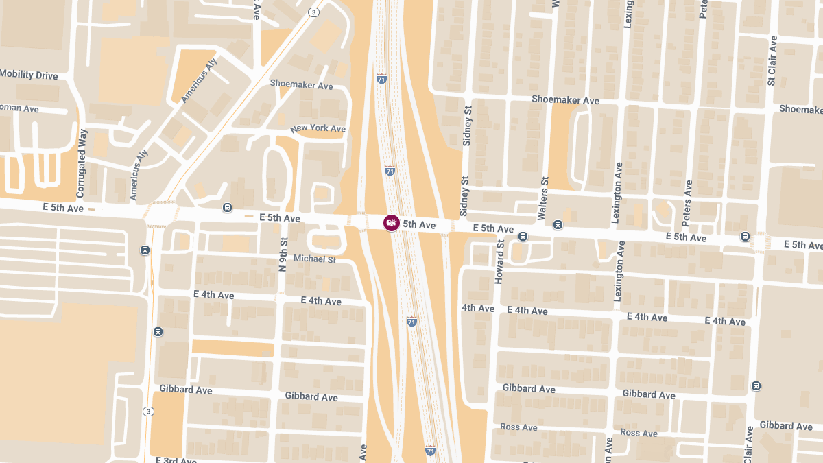 Injury Collision Reported on I-71 North at E 5th Ave