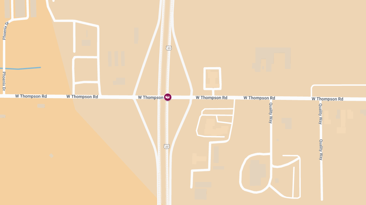 Injury Collision Reported on SB US-23 at W Thompson Rd