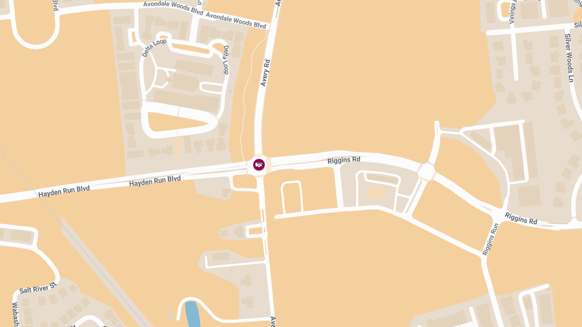 Injury Collision at Avery Rd and Riggins Rd