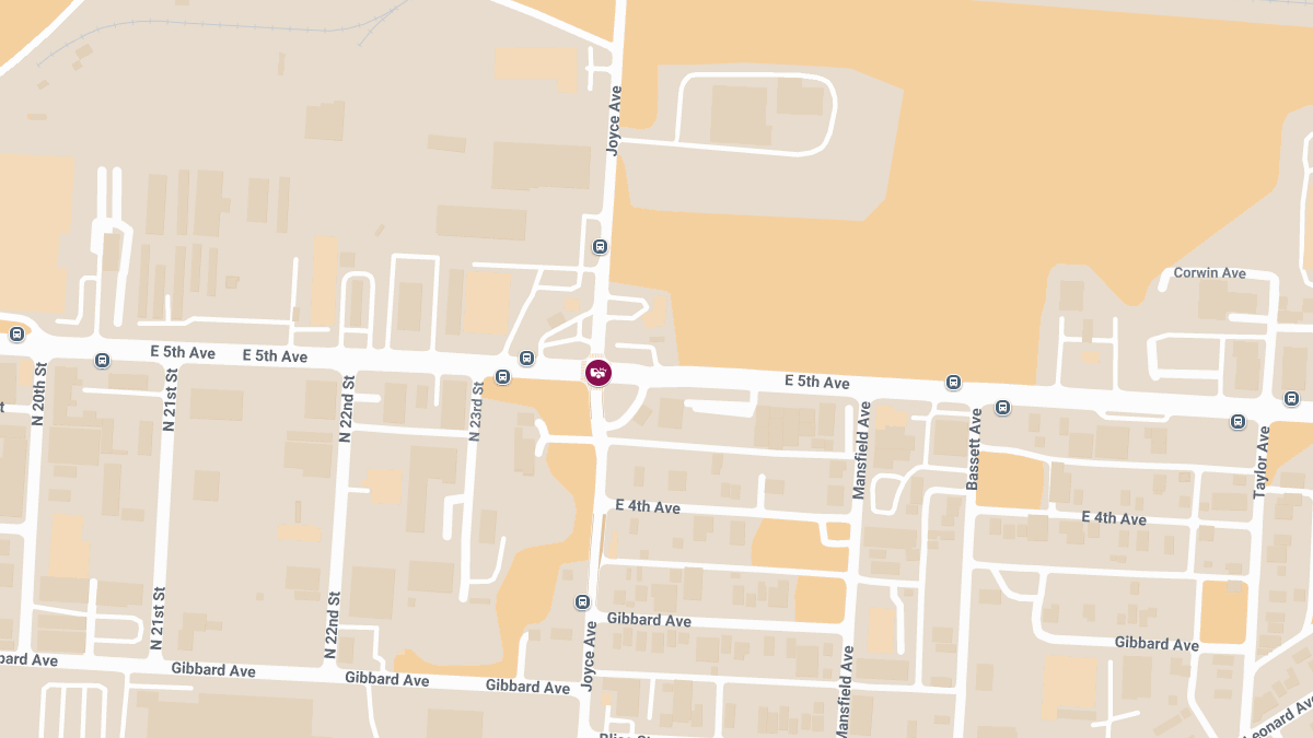 Injury Collision at E 5th Ave and Joyce Ave