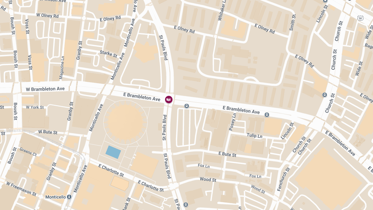 Injury Collision at E Brambleton Ave and St Pauls Blvd