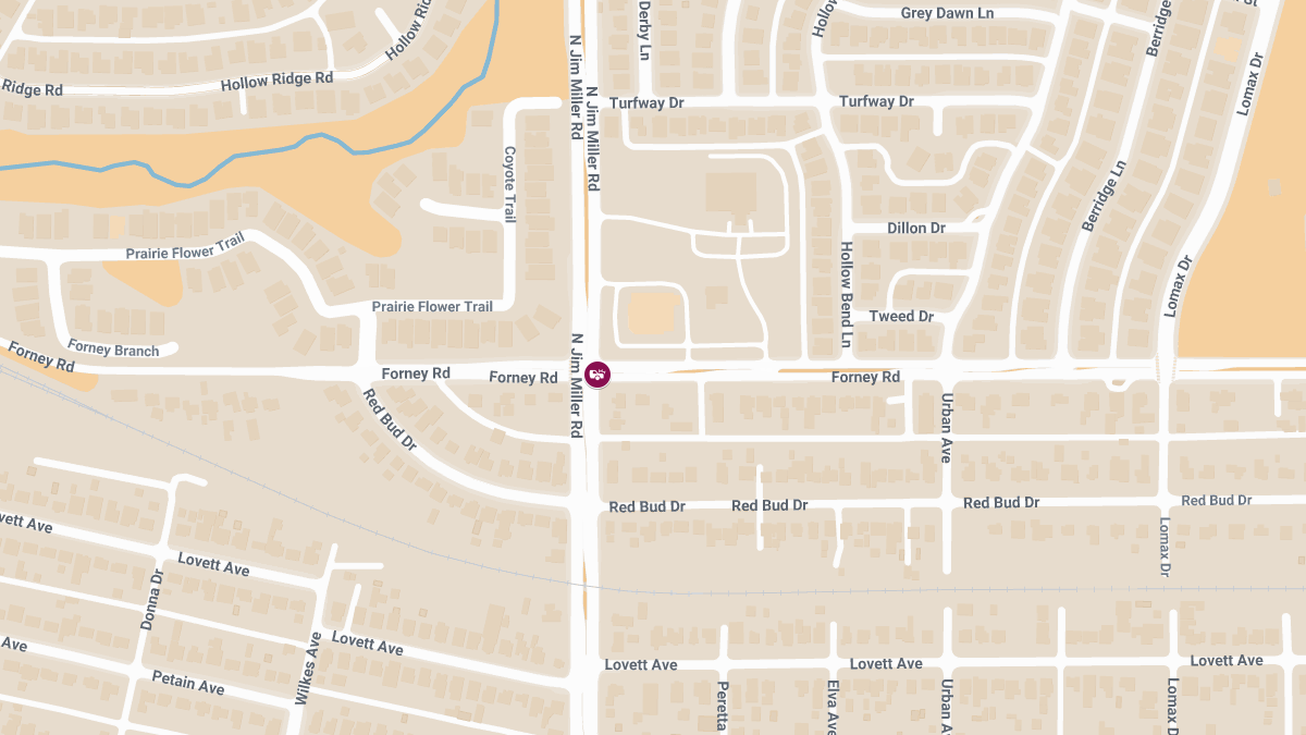 Injury Collision at Forney Rd & N Jim Miller Rd