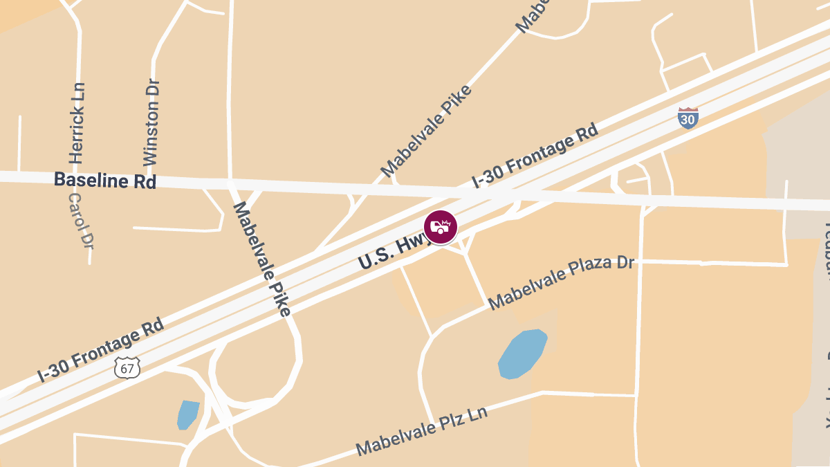 Injury Collision at I-30 Frontage Rd & Mabelvale Plaza Dr