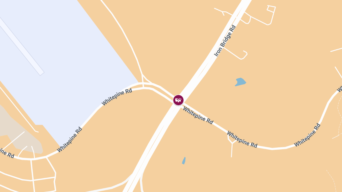 Injury Collision at Iron Bridge Rd and Whitepine Rd