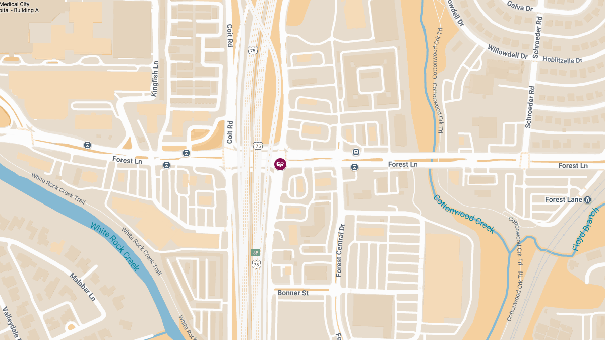 Injury Collision at N Central Serv W & Forest Ln