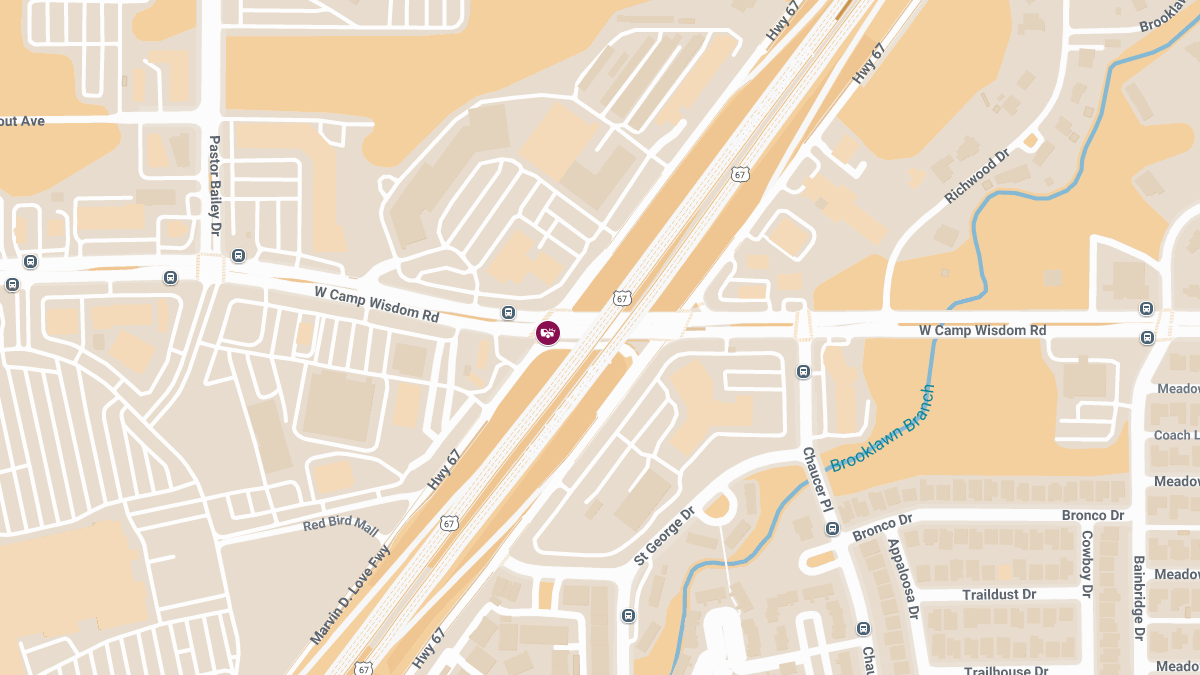 Injury Collision on Marvin D Love Fwy N at W Camp Wisdom Rd