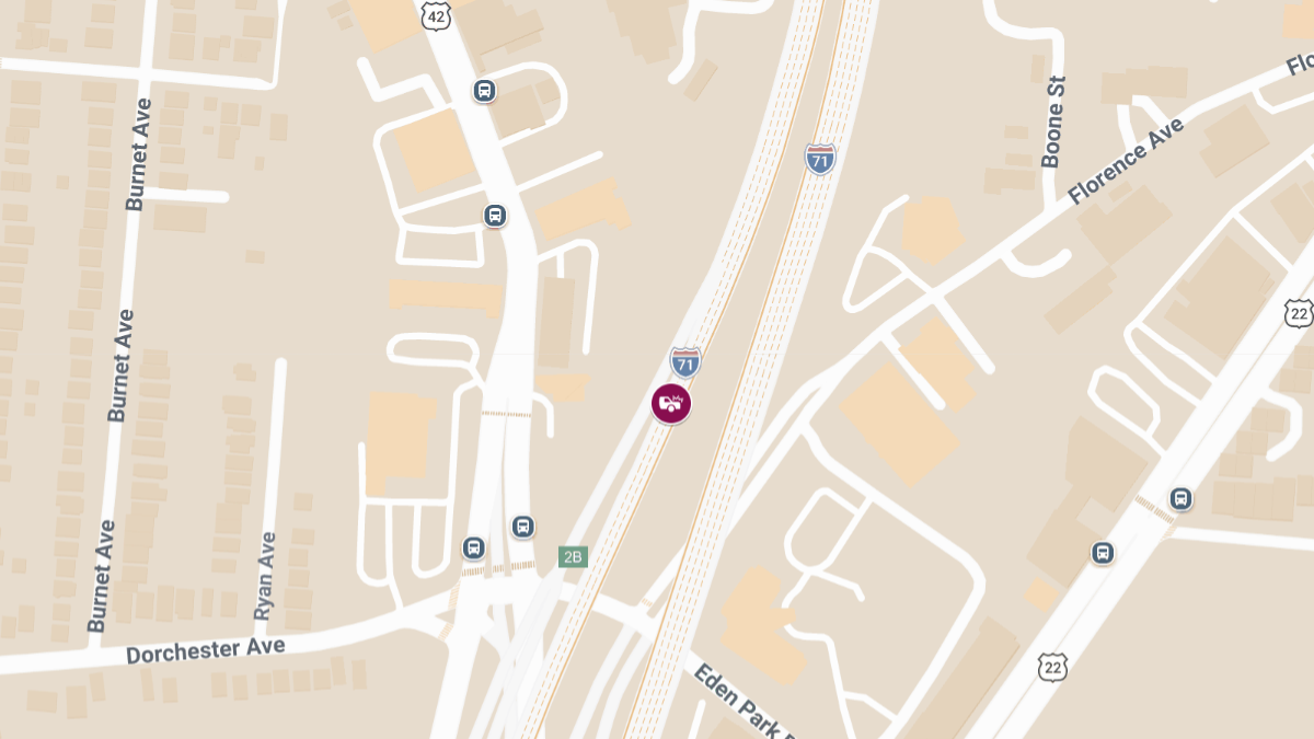 Injury Collision on Ramp to I-71 Near Eden Park Dr
