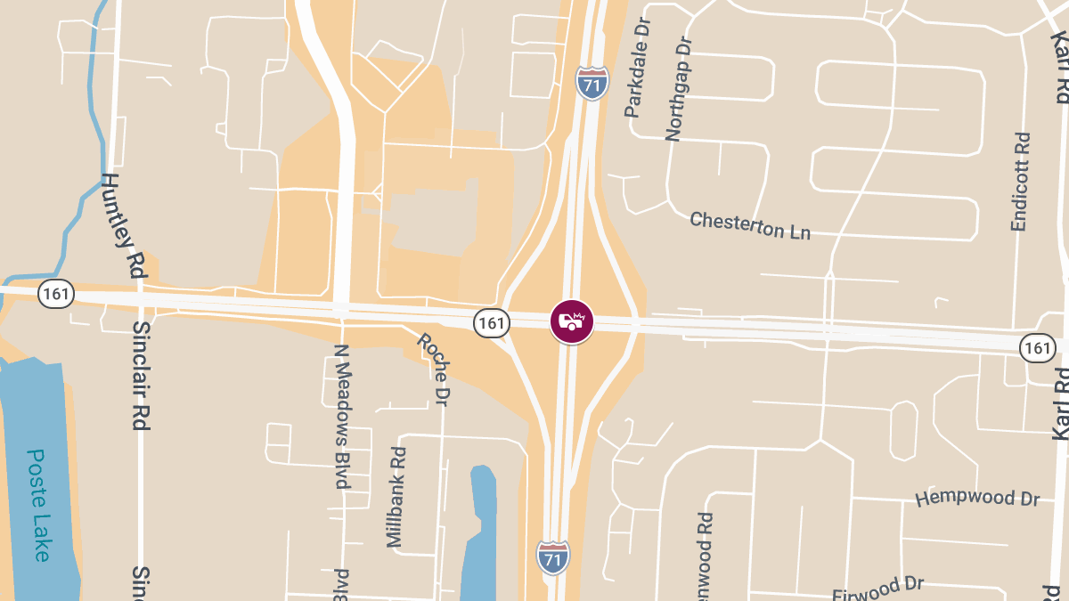 Injury Crash Blocking WB OH-161 at I-71 South