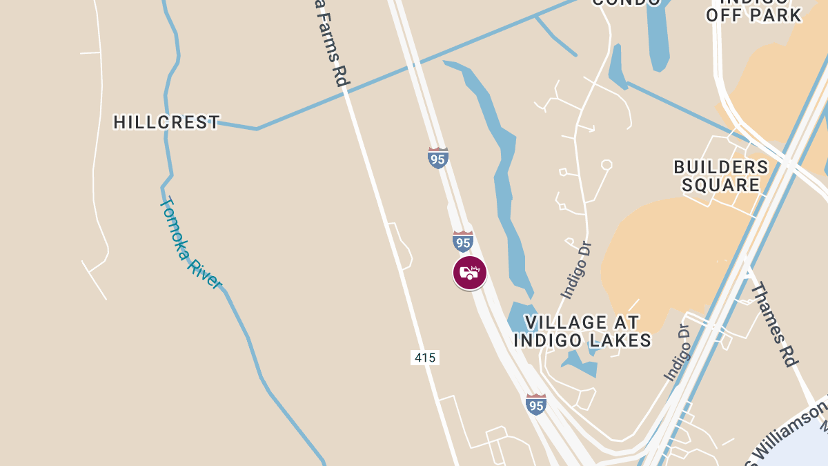 Injury Crash Causes Delays on I-95 Northbound Near MM 265