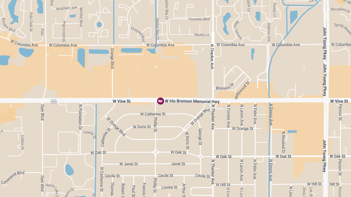 Injury Crash Causes Eastbound Roadblock on W Irlo Bronson Memorial Hwy