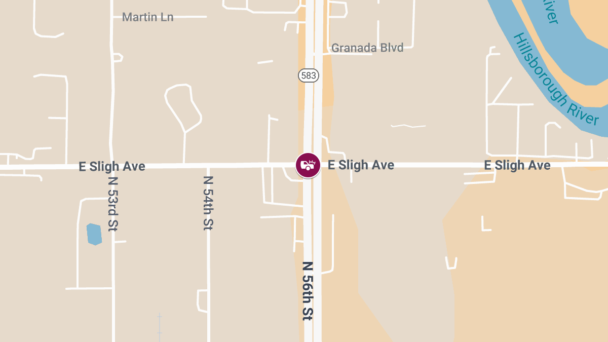 Injury Crash Causes Roadblock at N 56th St & Sligh Ave E