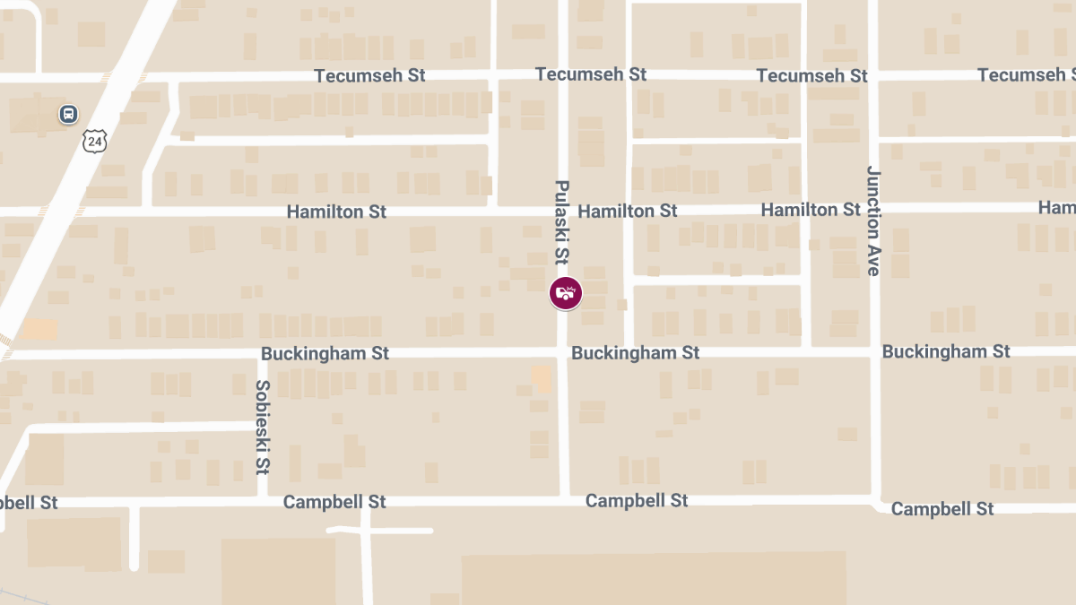 Injury Crash Involving Red Sedan at E Pulaski St and Telegraph Rd