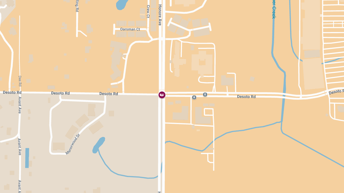 Injury Crash Reported at Desoto Rd & N Honore Ave