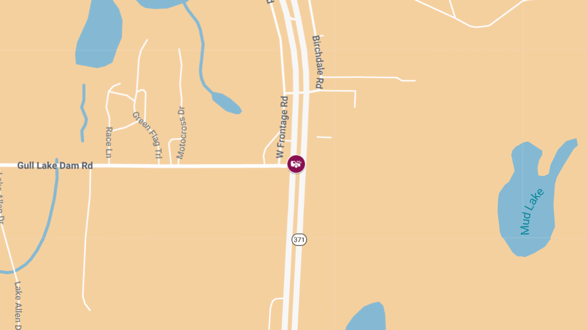 Injury Crash Reported at Hwy 371 & Gull Lake Dam Rd Involving Pickup & Garbage Truck
