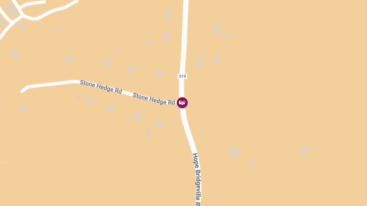 Injury Crash Reported at Rt 519 & Stone Hedge Ln