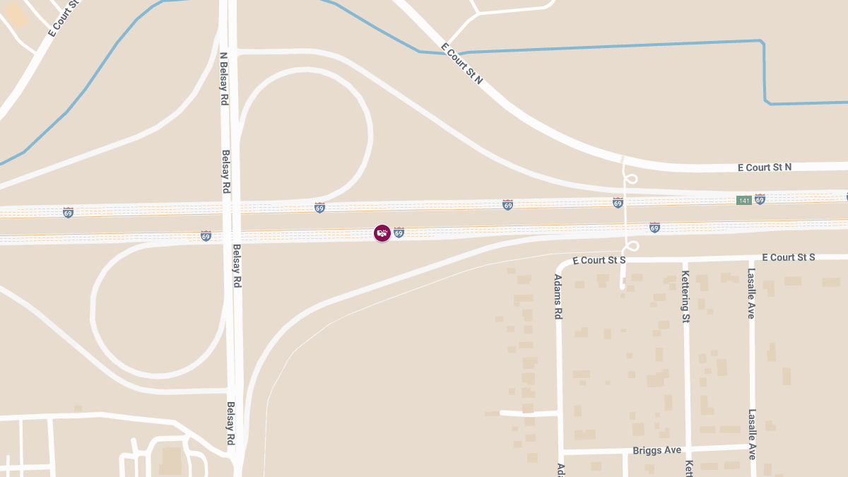 Injury Crash Reported on EB I‑69 Near N Belsay Rd