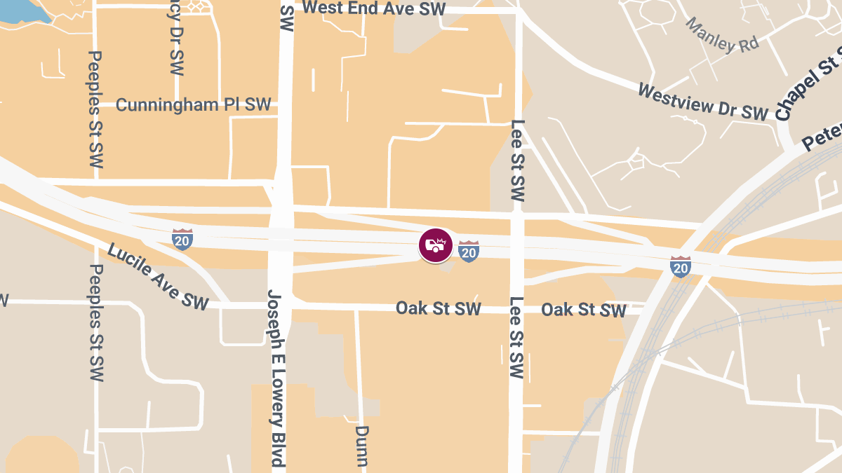 Injury Crash Reported on I-20 WB Near Lee St SW