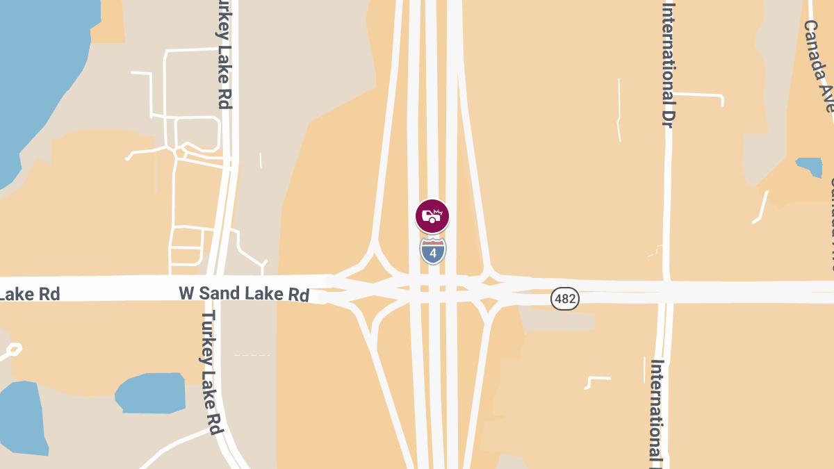 Injury Crash Reported on I‑4 WB Near Sand Lake Rd Exit