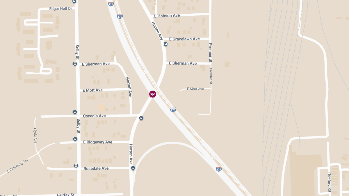 Injury Crash Reported on SB I-475 at Horton Ave