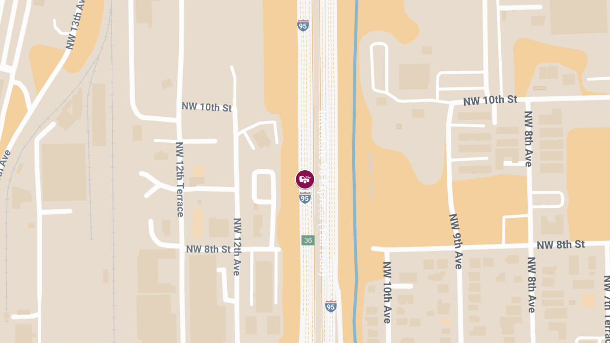 Injury Crash and Roadblock on I-95 SB at MM36