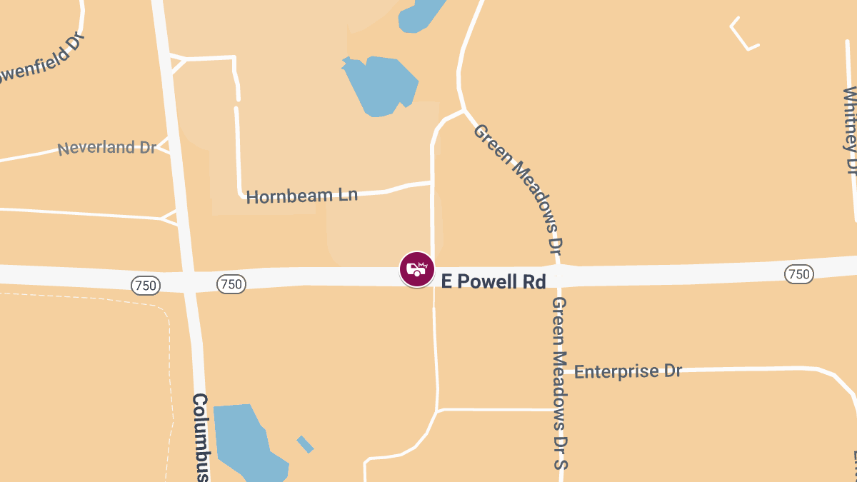 Injury Crash at Green Meadows Dr & E Powell Rd