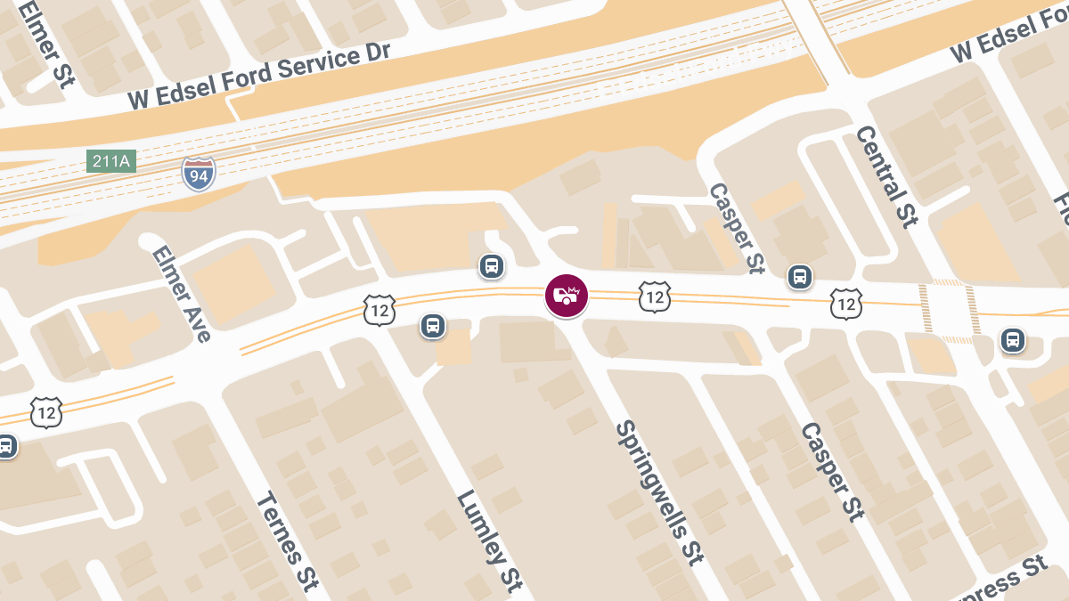 Injury Crash at Michigan Ave and Springwells St Intersection