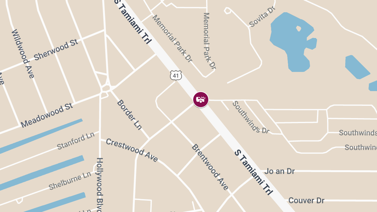 Injury Crash at Southwinds Dr and S Tamiami Trl