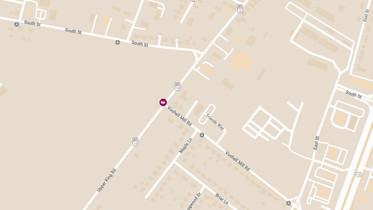 Injury Crash at Voshells Mill Rd & Upper King Rd