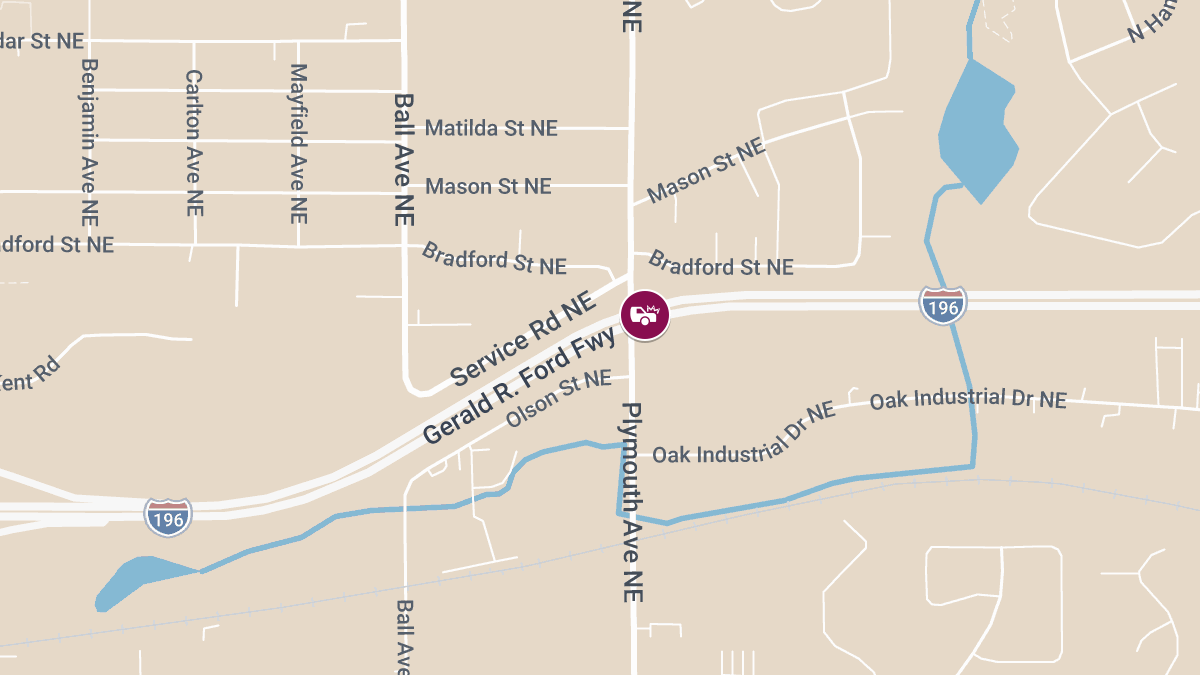 Injury Crash on I-196 Westbound at Plymouth Ave NE