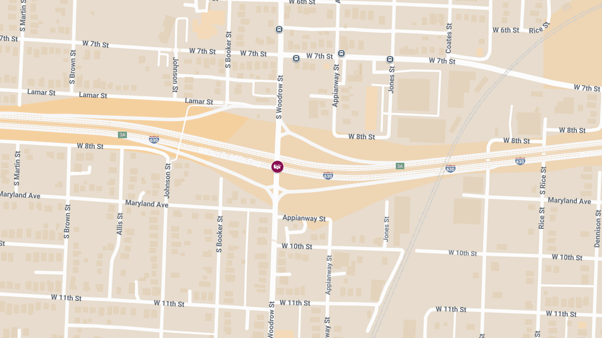 Injury Crash on I-630 WB at Woodrow St Exit