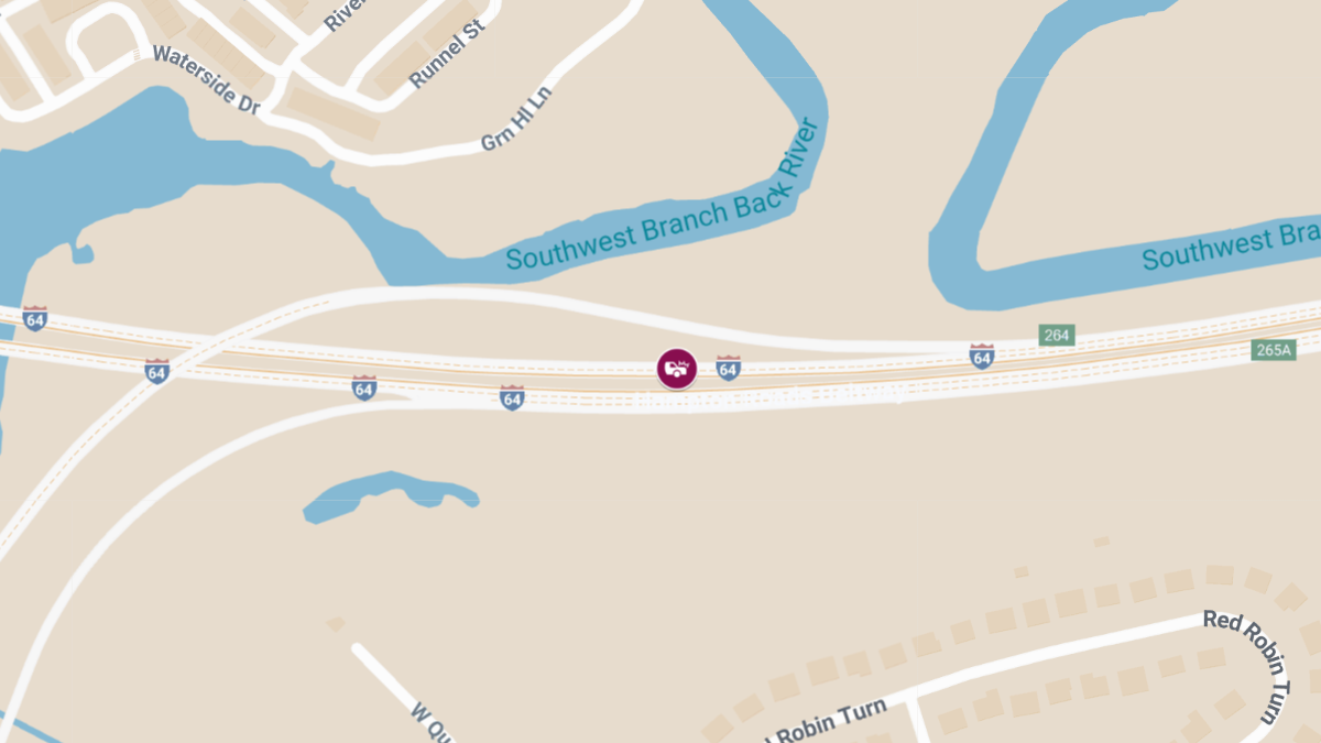 Injury Crash on I-64 Westbound near Exit 272