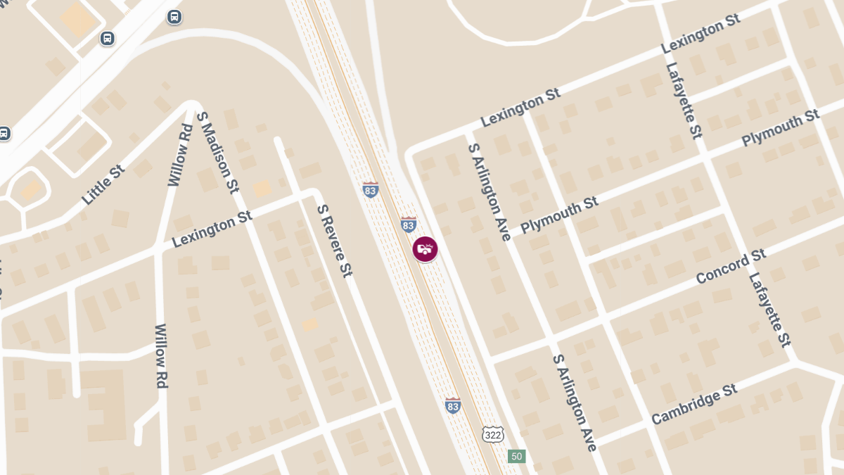 Injury Crash on I-83 NB Near MM 35.9