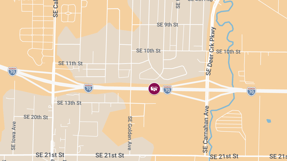 Injury Crash on I‑70 Westbound Near Carnahan Ave