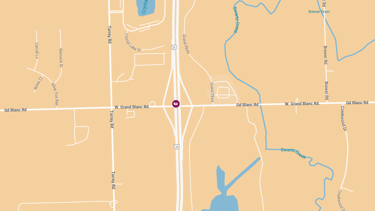 Injury Crash on SB US-23 at W Grand Blanc Rd