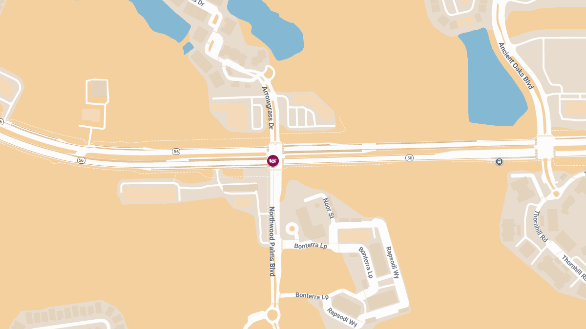 Injury Crash on SR-56 at Northwood Palms Blvd