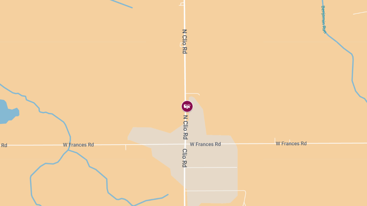 Injury Reported in Crash on N Clio Rd