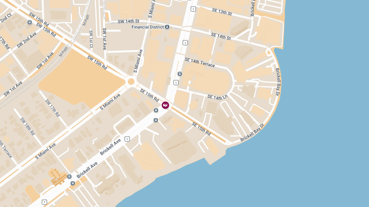 Injury Reported in Early Morning Crash at Brickell Ave & SE 15th Rd