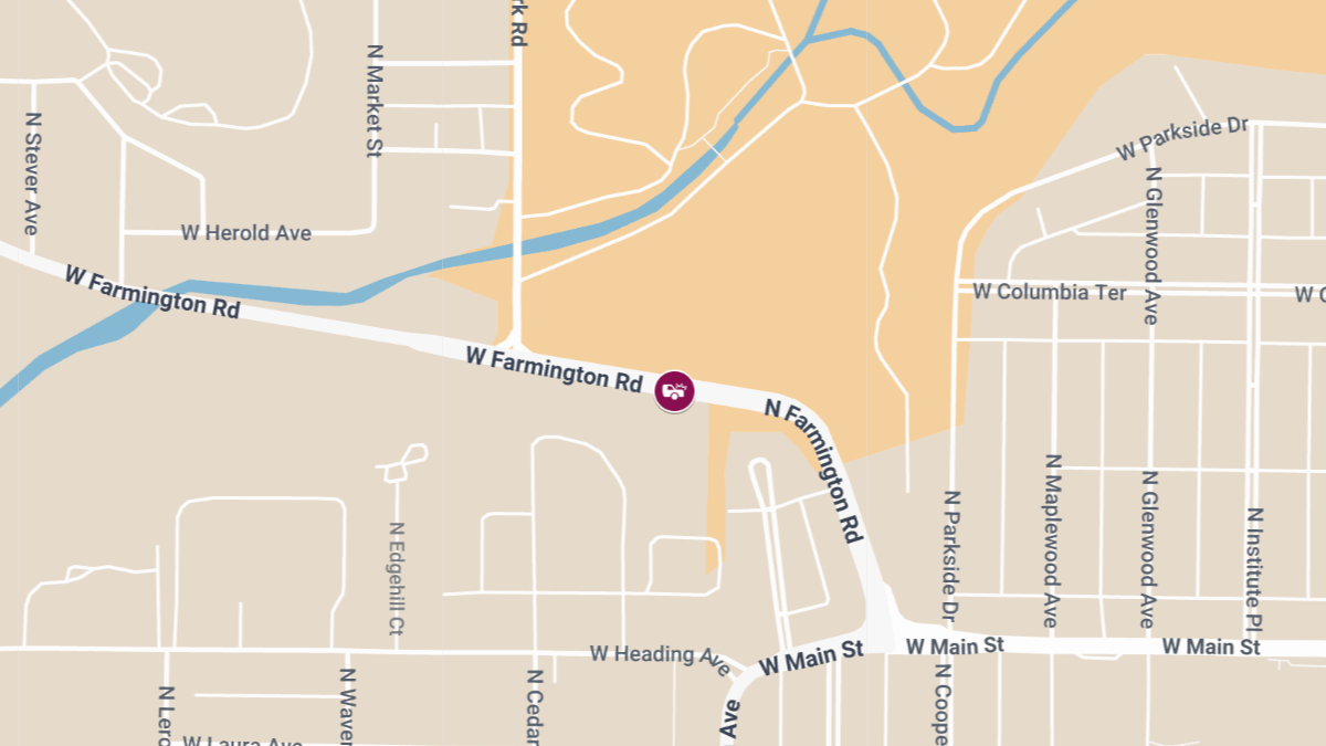 Injury Reported in Two-Vehicle Crash at W Farmington Rd & Timberlake Rd
