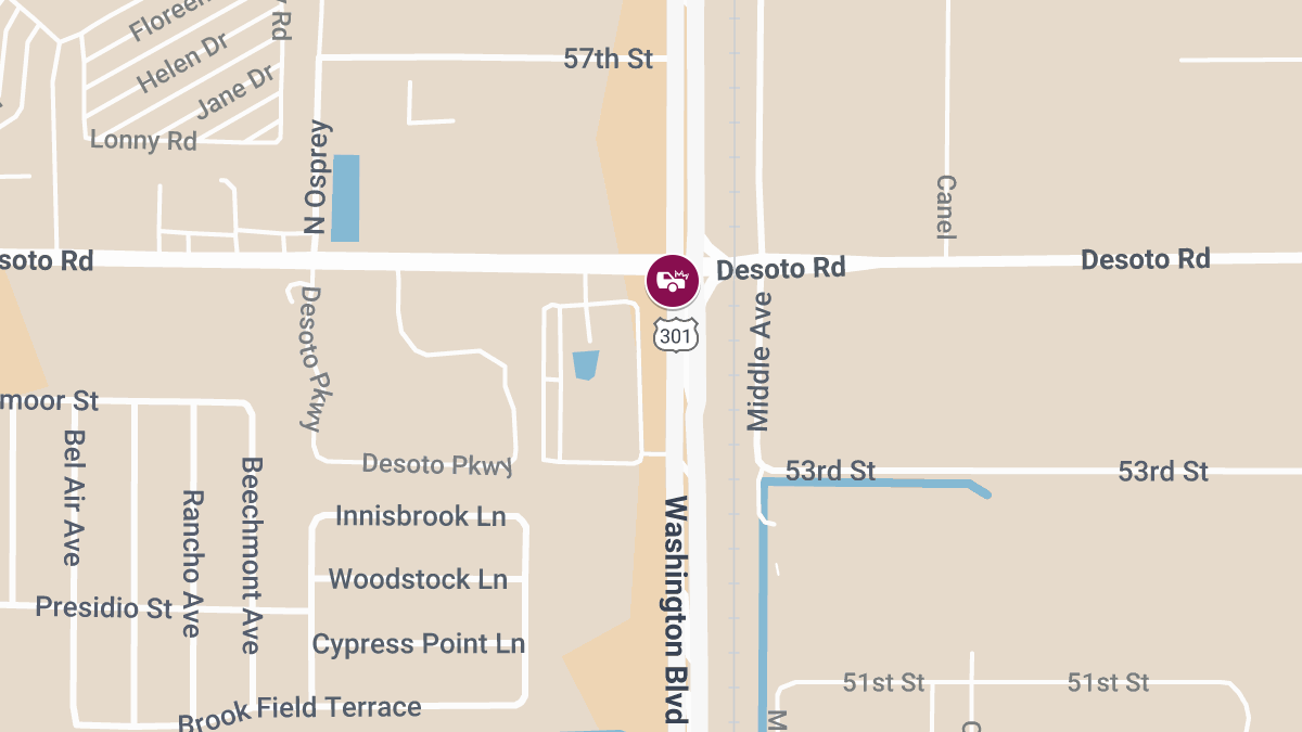 Midday Crash at Desoto Rd and N Washington Blvd, Injuries Reported 