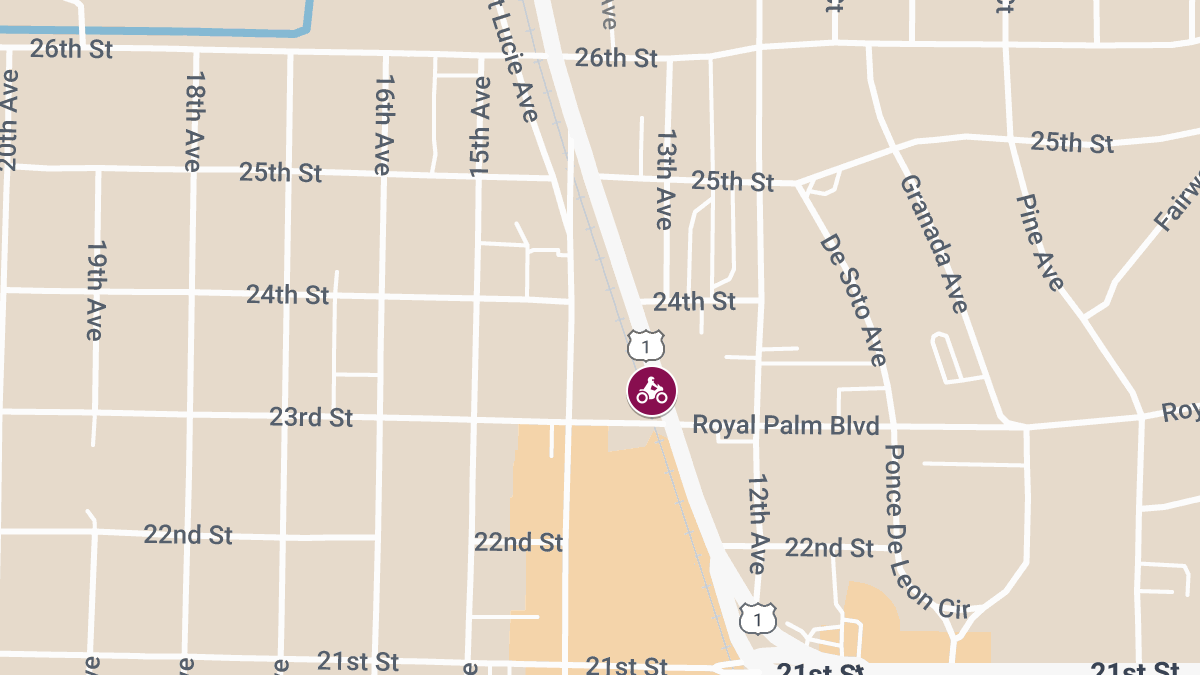 Motorcycle Rider Injured in Crash on US-1 Near 6900 Block