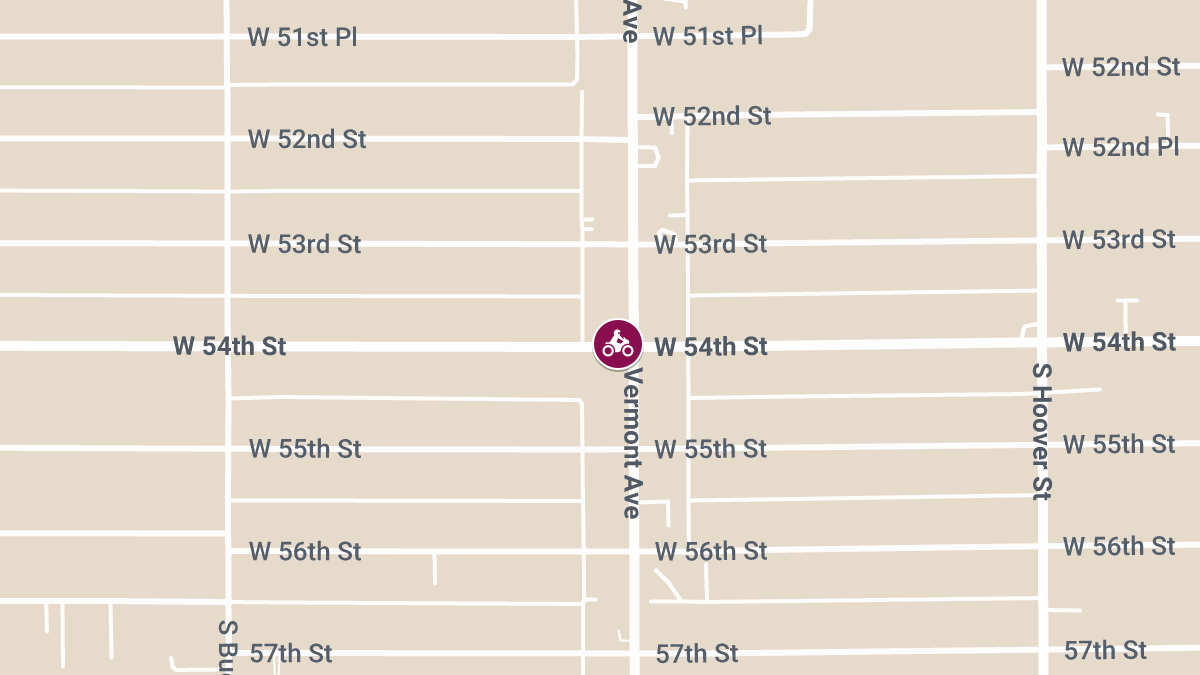Motorcyclist Hurt in Accident at Vermont Ave & W 54th St