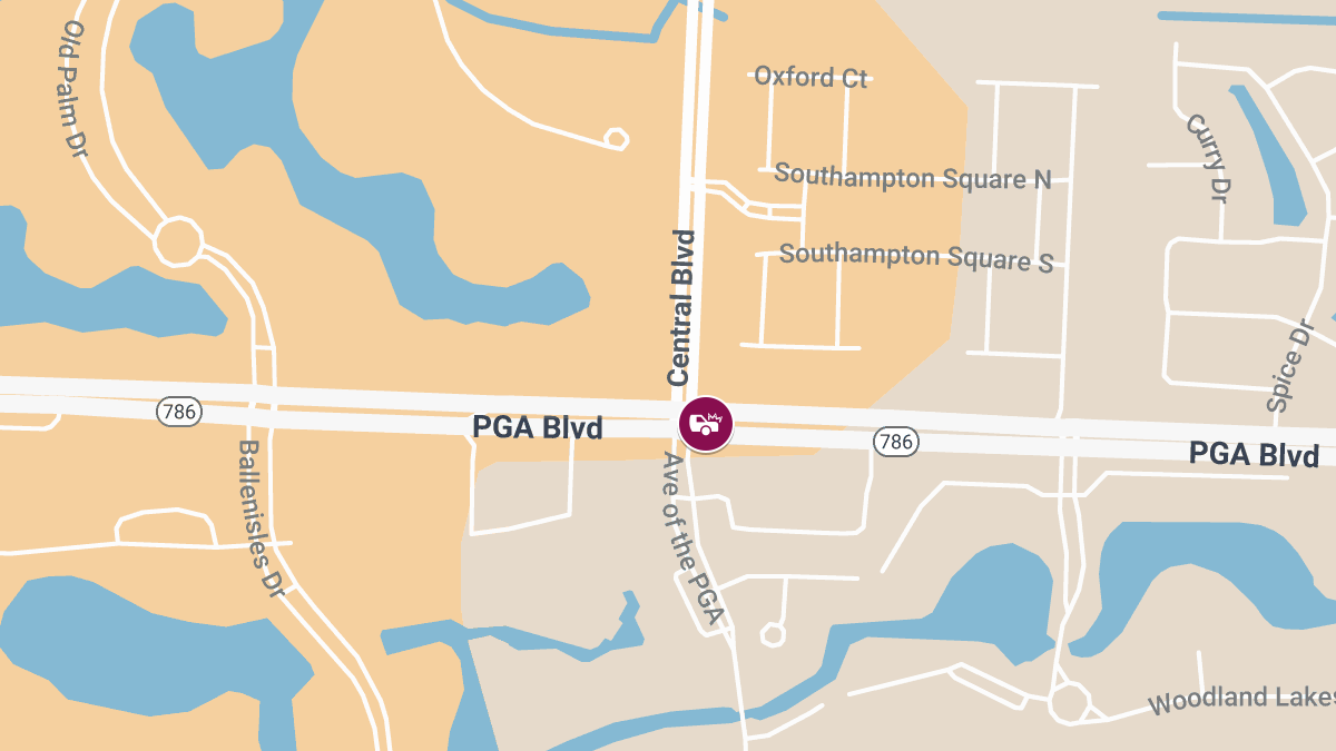 Multi-Vehicle Accident with Injuries Shuts Down PGA Blvd at Central Blvd