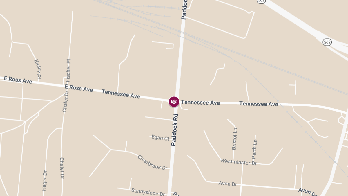 One Injured in Crash at Paddock Rd & Tennessee Ave