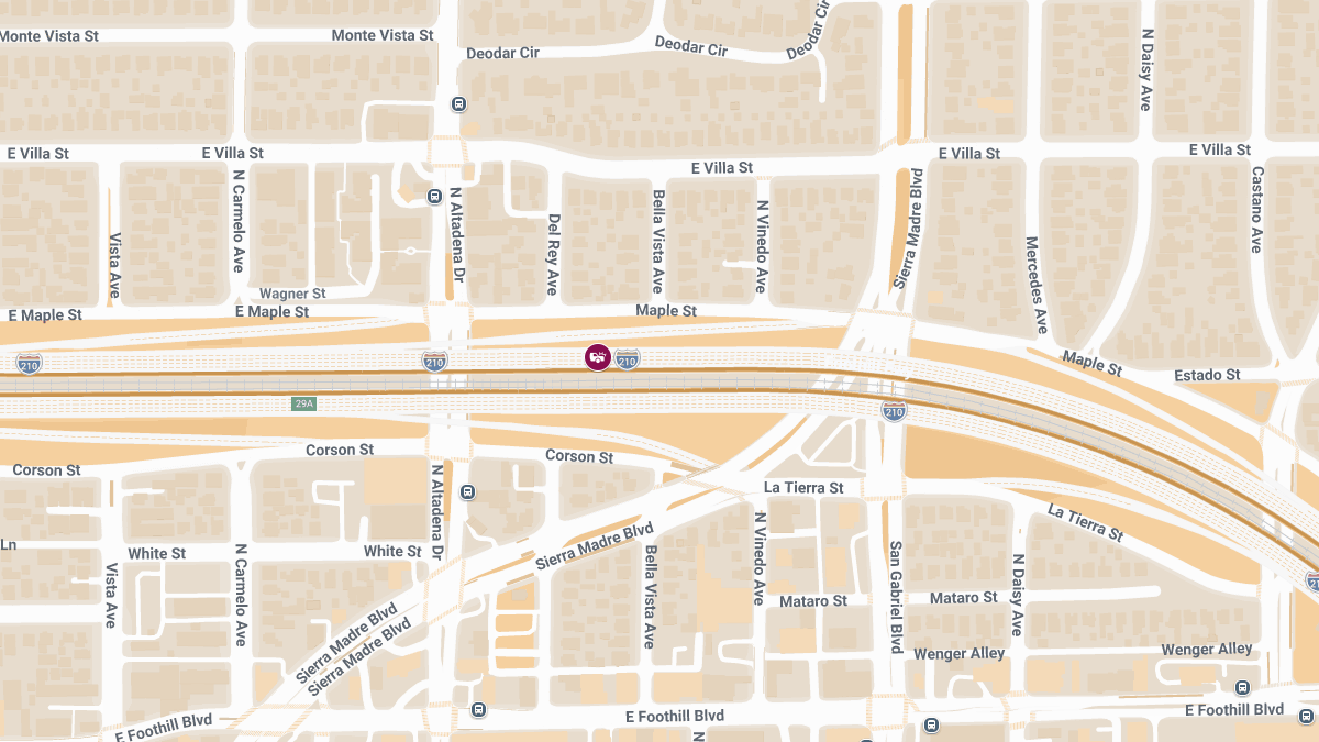 One Injured in Motorcycle Crash on I-210 Near Santa Anita Ave