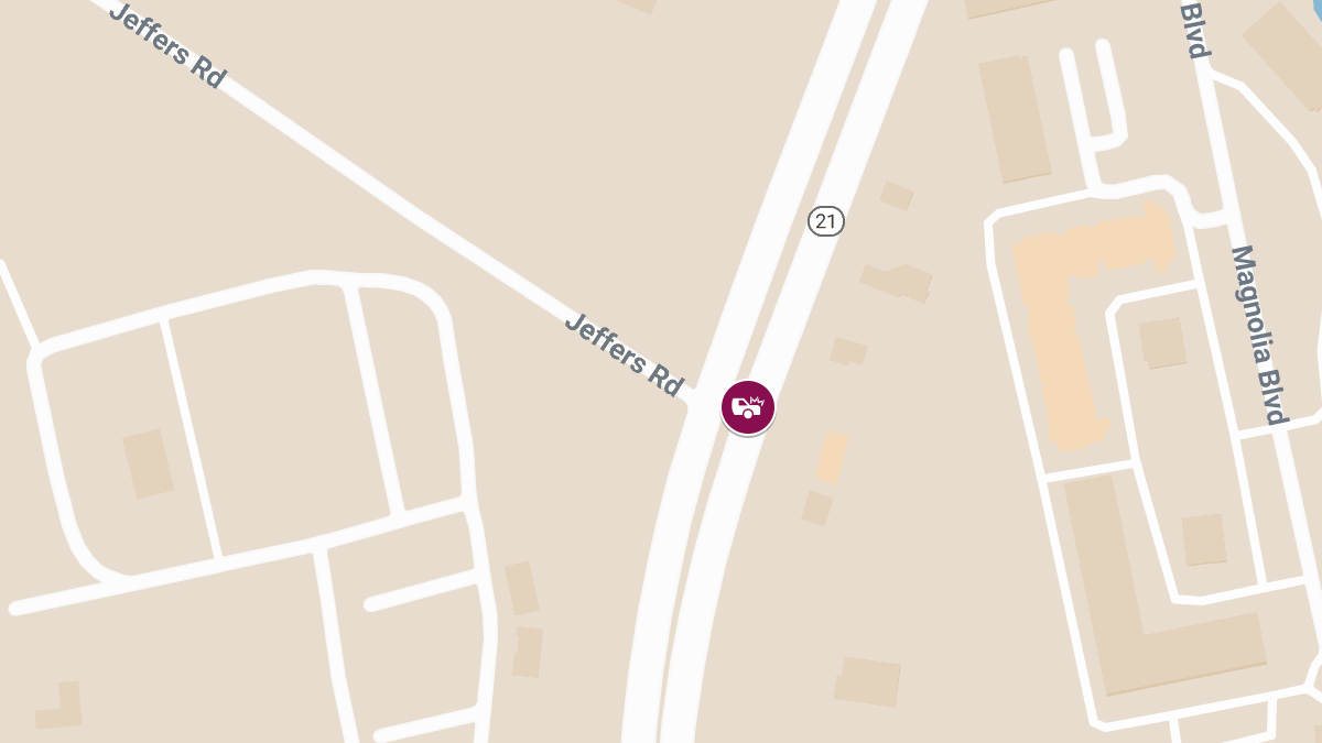 One Injured in Vehicle Crash on Hwy 21 at Jeffers Rd